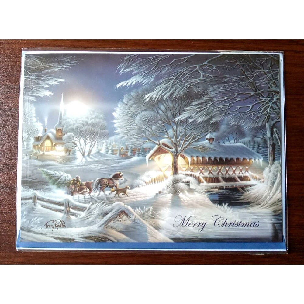 Terry Redlin - “Merry Christmas ” 7.5” x 5.5” Greeting Card With Envelope